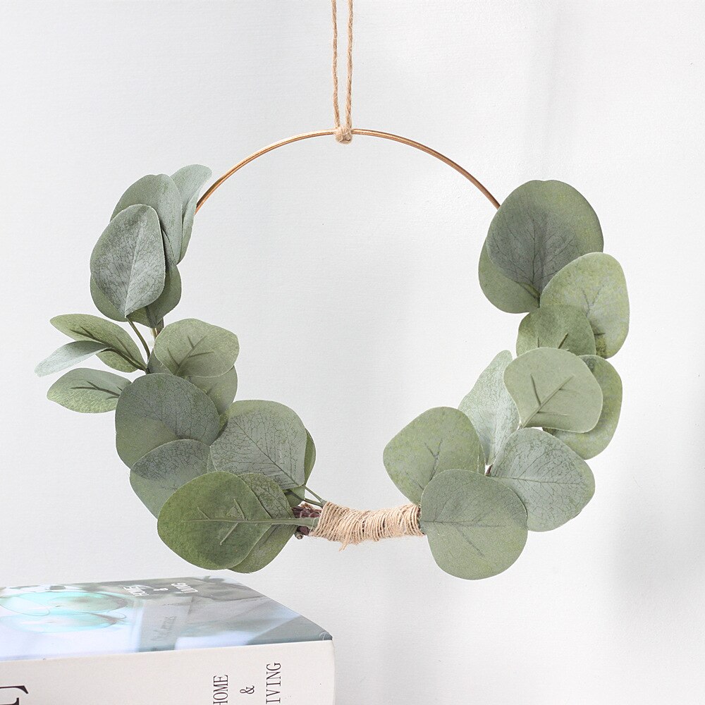 20cm Iron Rope Gold Metal Ring Portable Garland Flowers Wedding Bride Flowers Wreath Handmade Wall Hanging Garland Decoration: A4