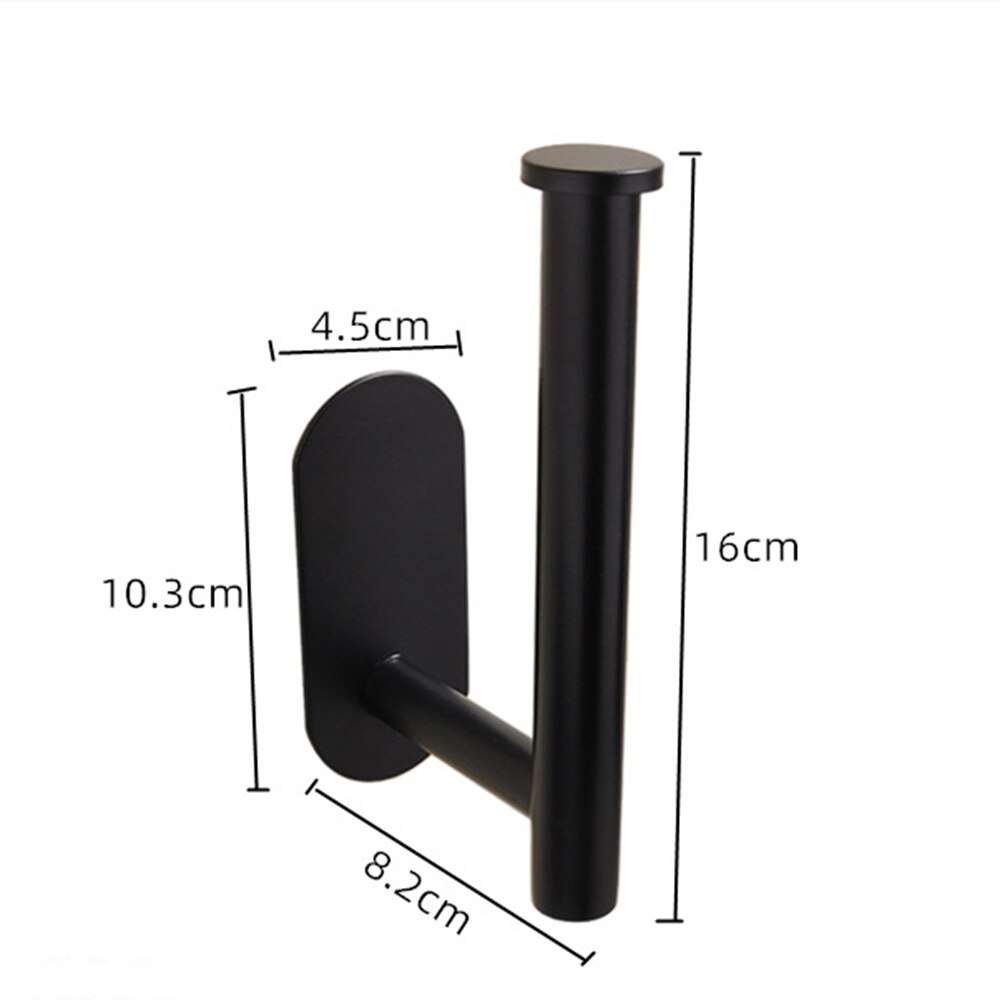 Toiletrolhouder Zelfklevende Draagbare Toiletrolhouder Voor Badkamer Stick Op Wall Rvs Geborsteld Toiletrolhouder: Punch-free Black