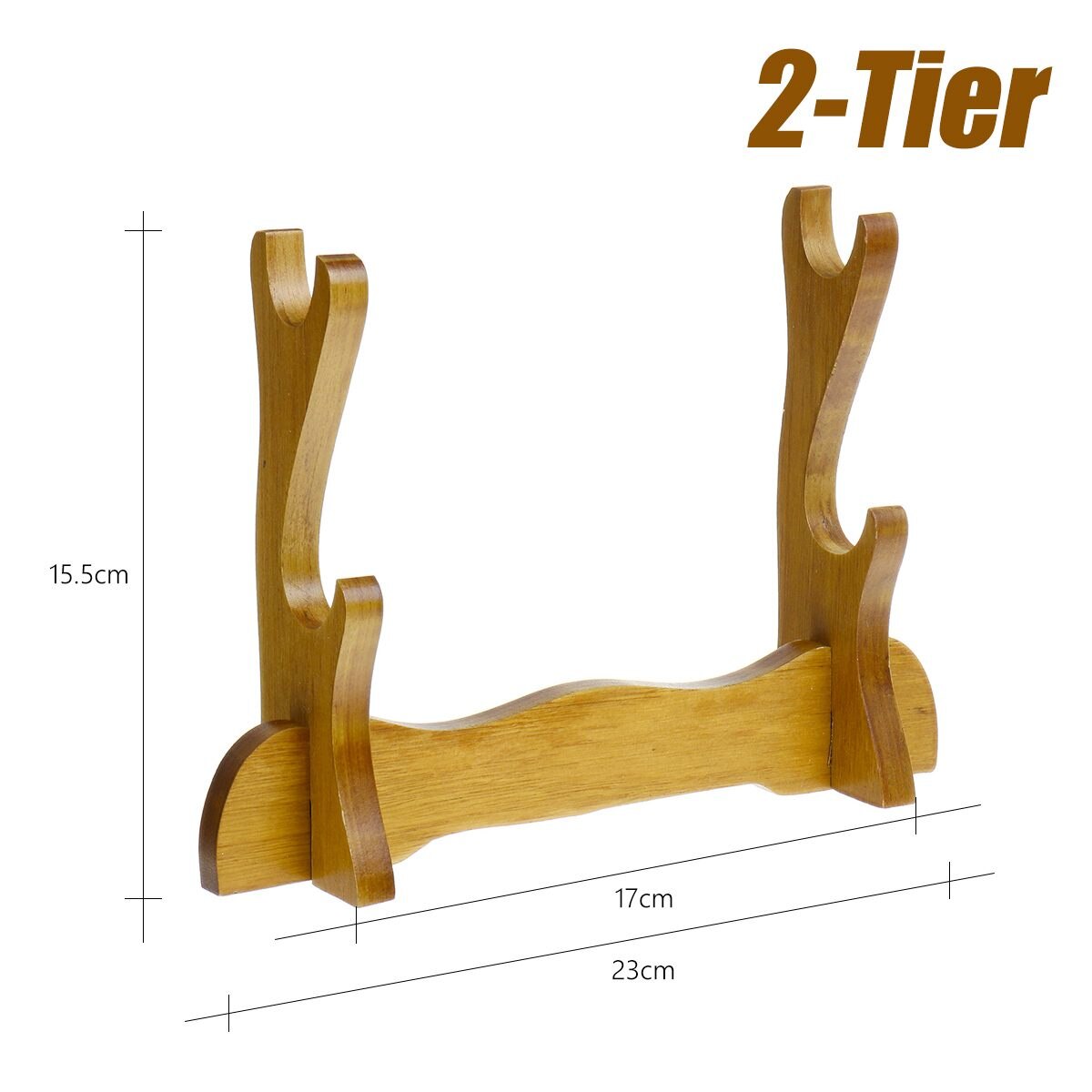 Stents1/2/3/4 Tiers Samurai Solid Wood Katana Holder Japanese Ofverwatch Cosplay Sword UniversalStand Bracket Display: 2 Tier