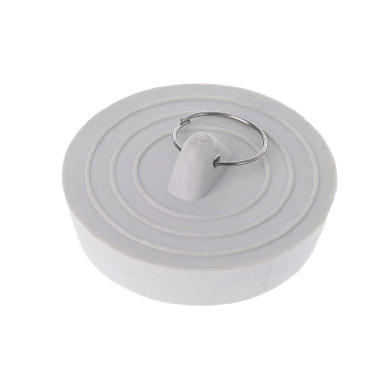 Gummi vask drænproppestop med hængende ring til badekar køkken badeværelse: -4