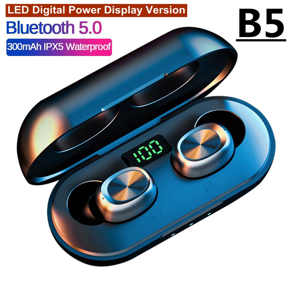 B5 TWS Fingerprint Touch Bluetooth Wireless Earphone Hifi 6D Stereo Headphones Noise Cancelling Gaming Headset PK GT1 H01 i9000: B5 Digital