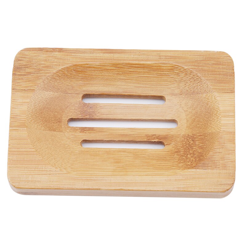 Badezimmer Zubehör setzt Natürliche Bambus Holz Schlecht Dusche Seife Tablett Gericht Lagerung Halfter Platte Dusche Seife Gericht