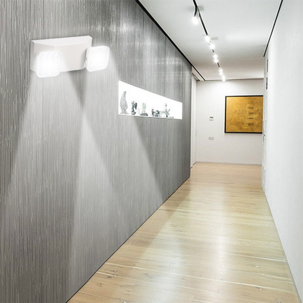 Wall Mounted LED Emergency Light Two Head Adjustable Emergy Light Waterproof LED Emergency Light Lamp for Residential Commercial