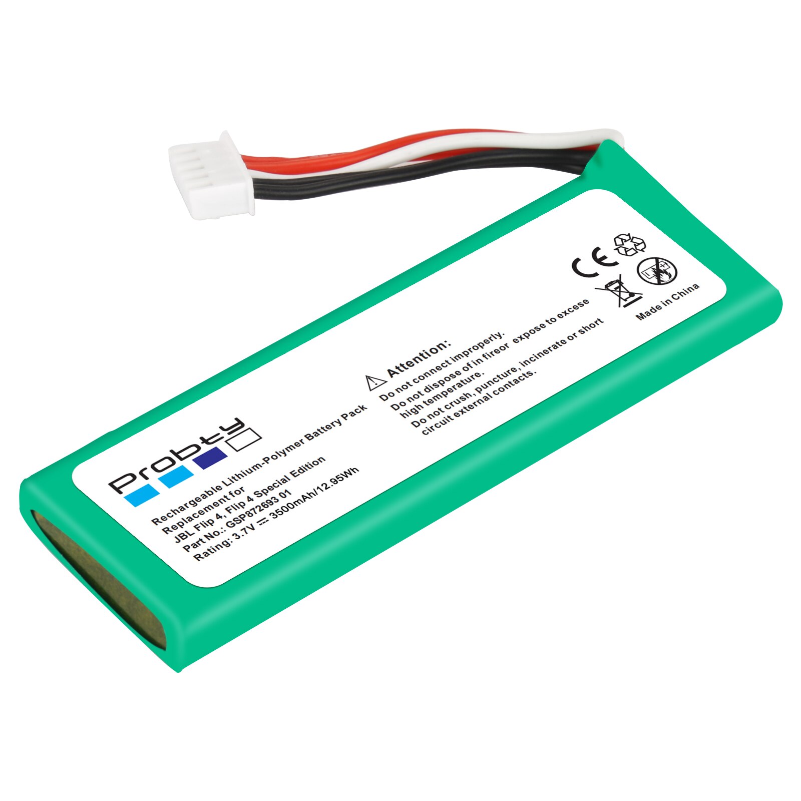 3.7V 3500mAh Battery GSP872693 01 Rechargeable Battery Pack for JBL Speaker Flip 4, Flip 4 Special Edition