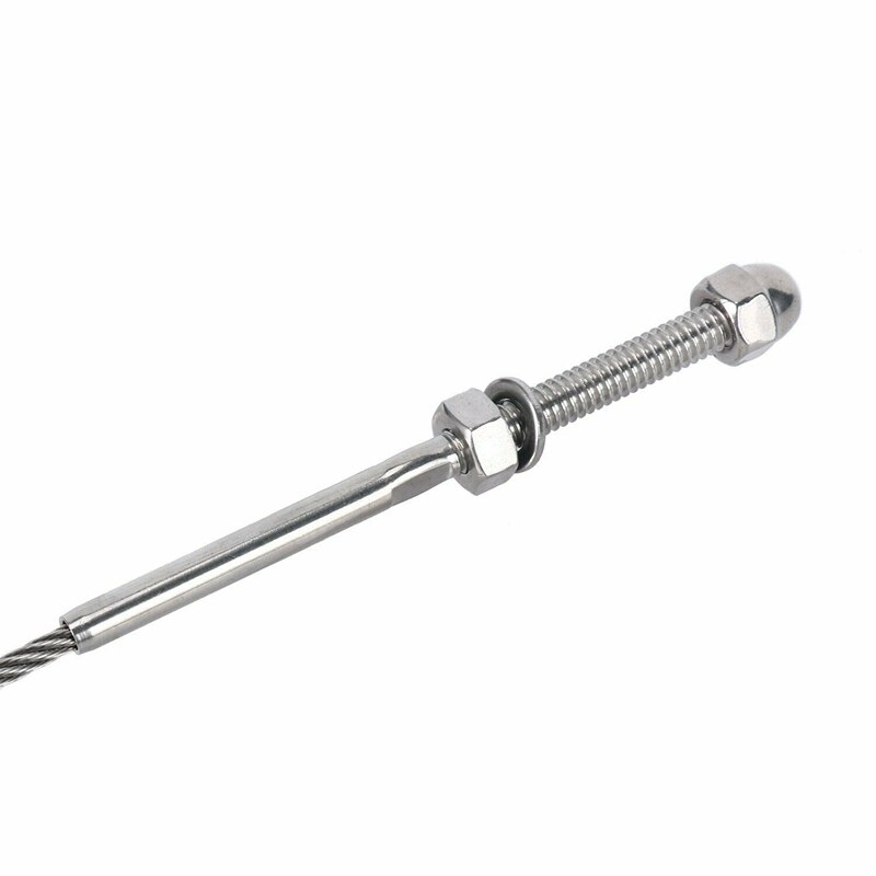 Stainless Steel T316 Swage Threaded Tensioner End Fittings 1/8 inch Cable Railing