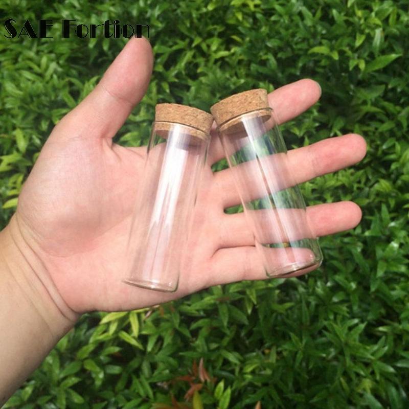 1 Pc Mini Glazen Fles Flesjes Tiny Clear Mini Glazen Flessen Met Kurken Stopper Diy Handgemaakte Wishing Fles Voor Decor MNP4941