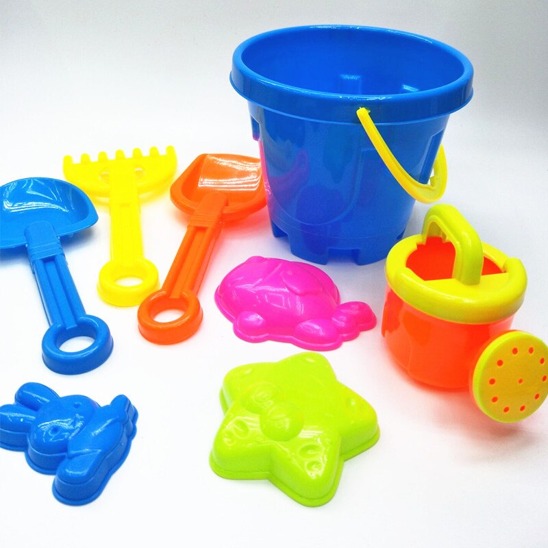 seau de plage jouets pour enfants 8 pièces plage jouets ensemble sablier pelle râteau ont bonne jouets de plein air pour enfants: Default Title