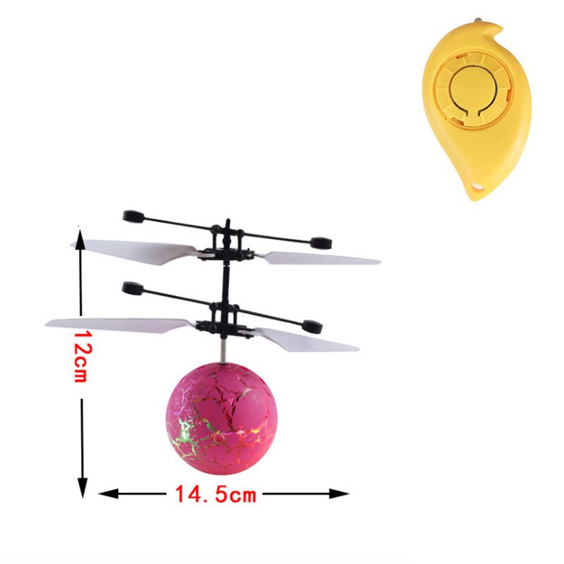 Bambini RC Flying Ball Led palline di volo luminose aerei elettronici a infrarossi giocattoli telecomandati per bambini che rilevano elicottero: Pink with Control