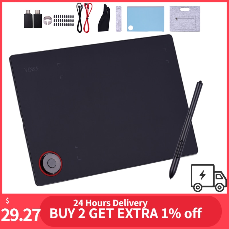 Multi-Functional Tableta Grafica Graphic Tablet Drawing Tablet Writing Board with 8192 Levels Battery-Free Stylus