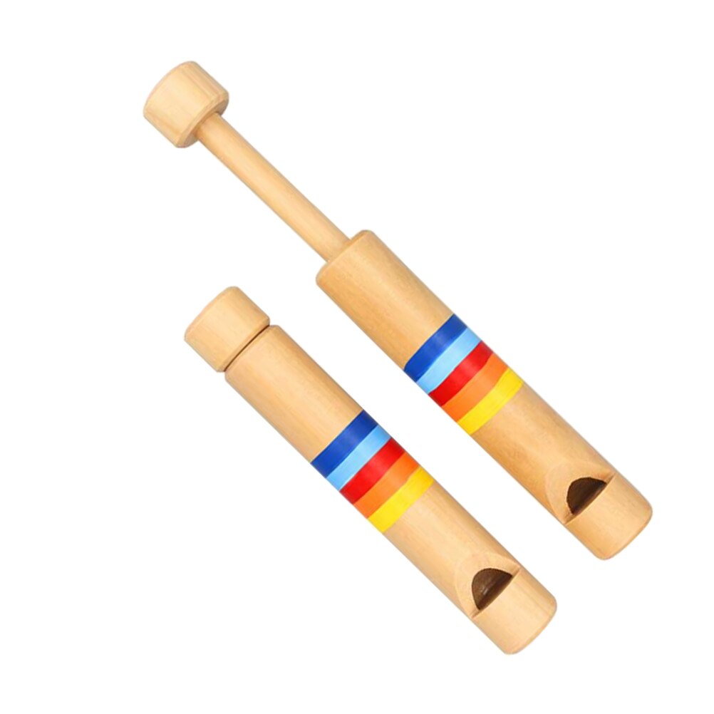2pcs Wood Flute Durable Practical Beautiful Sounds Musical Instrument Kids Whistles for Kids Baby Children