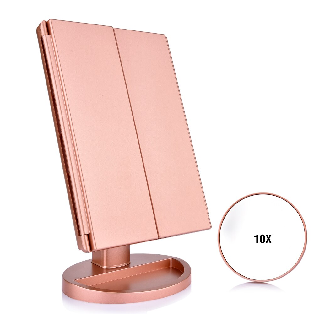 Meikkipeili valolla 22 led-pöytä 1x 2x 3x 10x suurentava peili kosketusnäyttö meikkipöytä taitettava säädettävä kosmeettinen työkalu