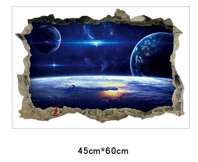 3D Universe Galaxy Wall Stickers For Ceiling Roof window sticker Mural Decoration Personality Waterproof Floor Sticker: 001
