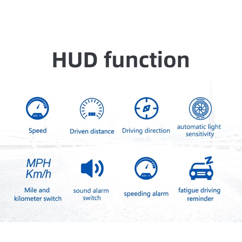 Car Digital GPS Speedometer Odometer HUD-Headup Display Electronic Warn Alarm