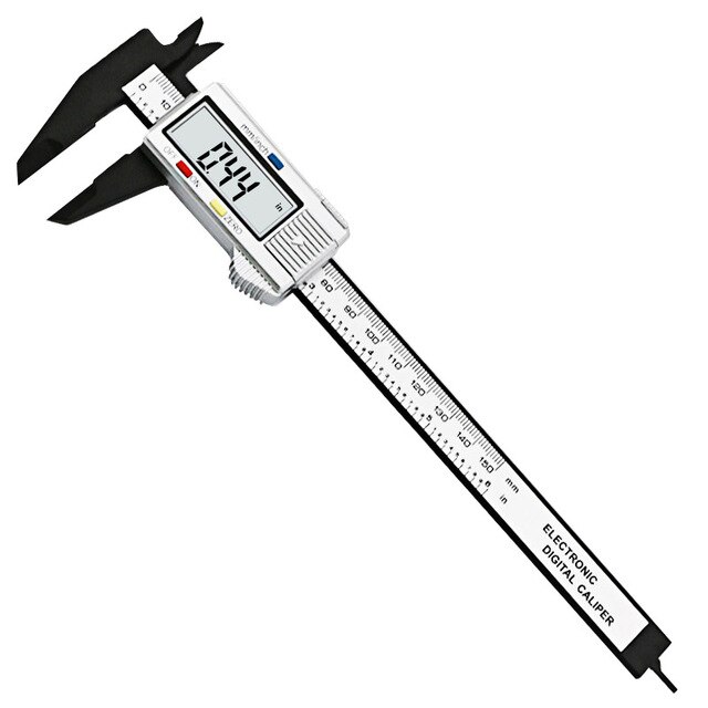 150mm/6 &quot; karbonfiber digital skyvelære 100mm/4 tommers plast vernier skyvelære måler elektronisk plast skyvelære skyve linjal måler: 150mm fliser