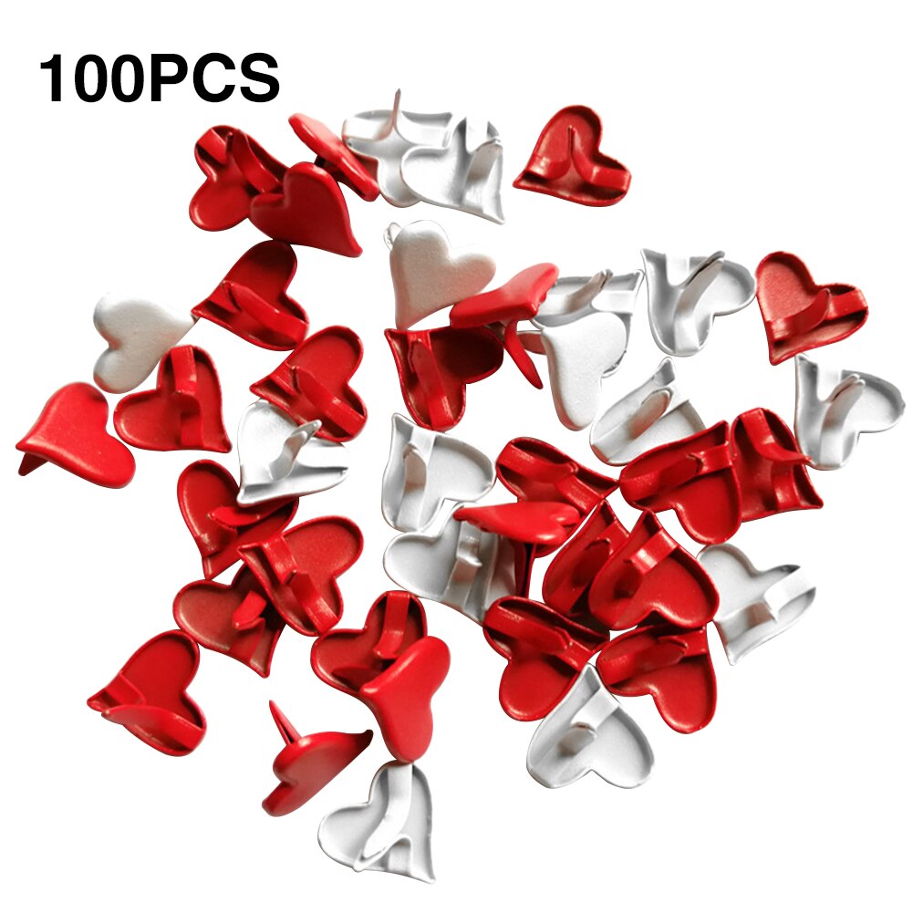 100pcs Durable Card Making DIY Clasps Embellishments Craft Mini Brads Multipurpose For Kids Lightweight Iron Paper Fastener: Love