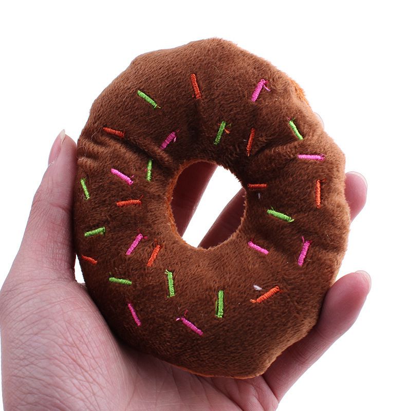 Chihuahua Spielzeug Für Hunde Plüsch Spielzeug Donut Hund Spielzeug Interaktive Hund Kauen Quietschende Kauen Plüsch Donut Spielen Cartoon Spielzeug Schöne sound