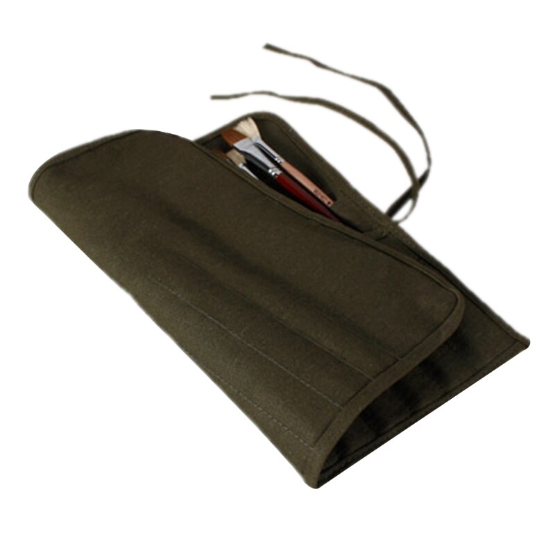 Borstel Zak Kunstenaar Aquarel Tekenen Pen Olie Verf Oprollen Canvas Gevallen Houder Pouch