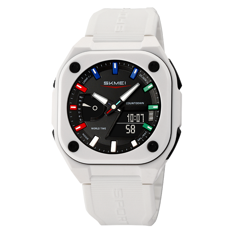 SKMEI 2328 reloj digital Reloj de pulsera deportivo de para hombre Cuenta regresiva Tiempo de ahorro de luz diurna con 5 relojes de despertador a prueba de agua: Rosa