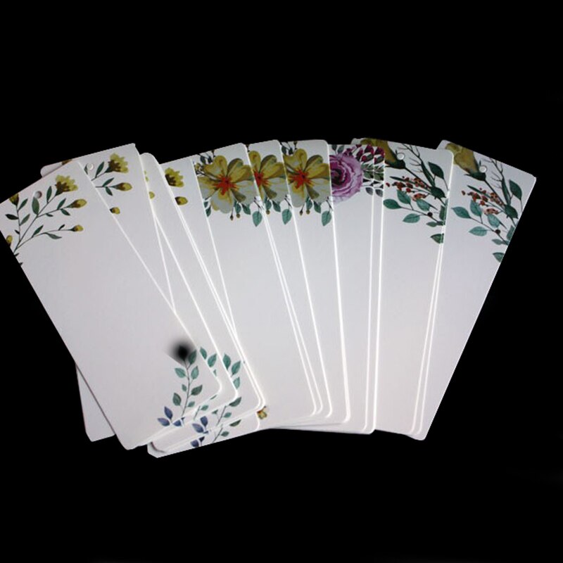 40 unids/set clásico de flores de papel en blanco marcapáginas DIY etiquetas postal tarjeta marcapáginas para libro Oficina escuela arte suministros