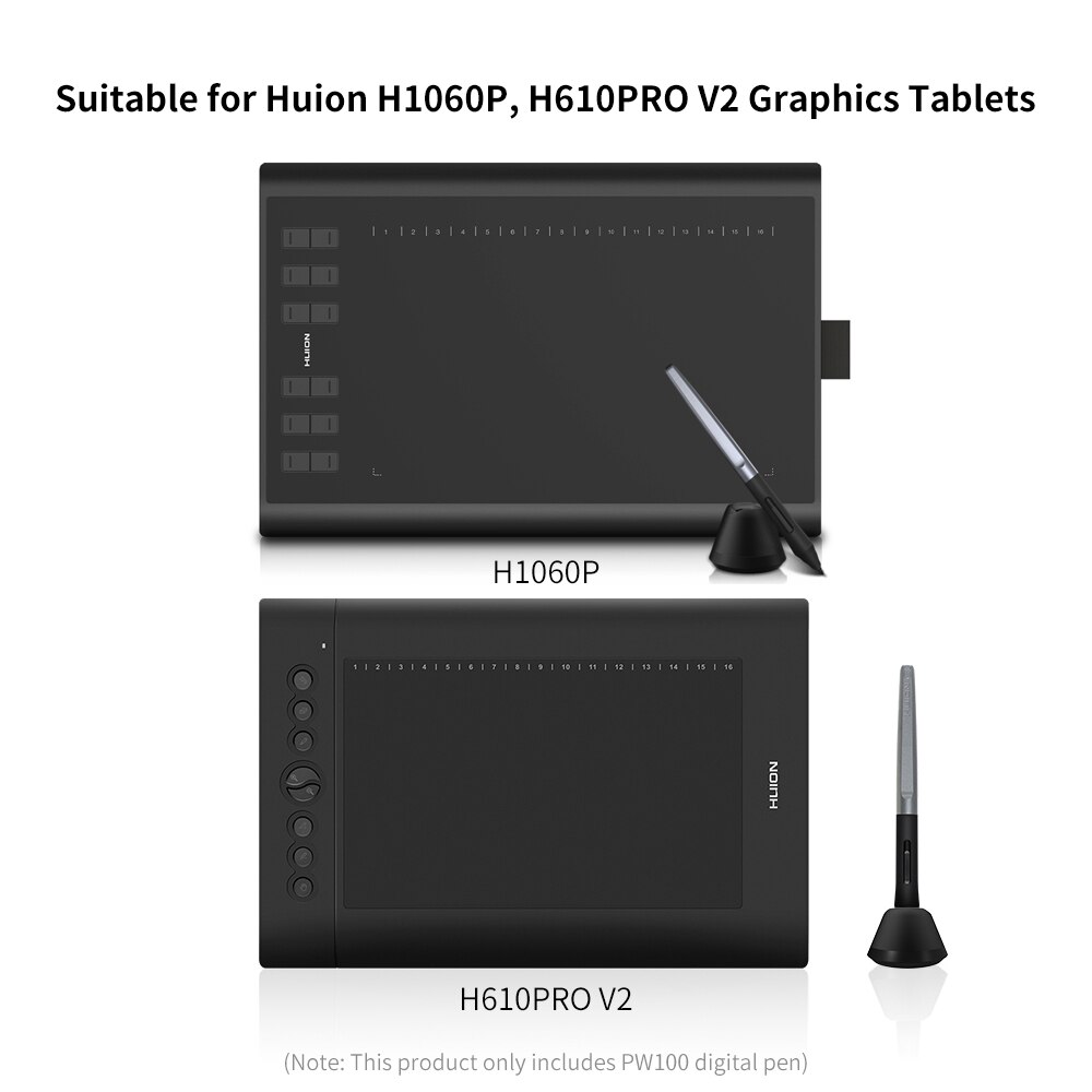 Huion PW100 Digital Pen Battery-free Digital Pen with 2 Programmable Buttons for Huion H1060P H610PRO V2 Graphic Tablets