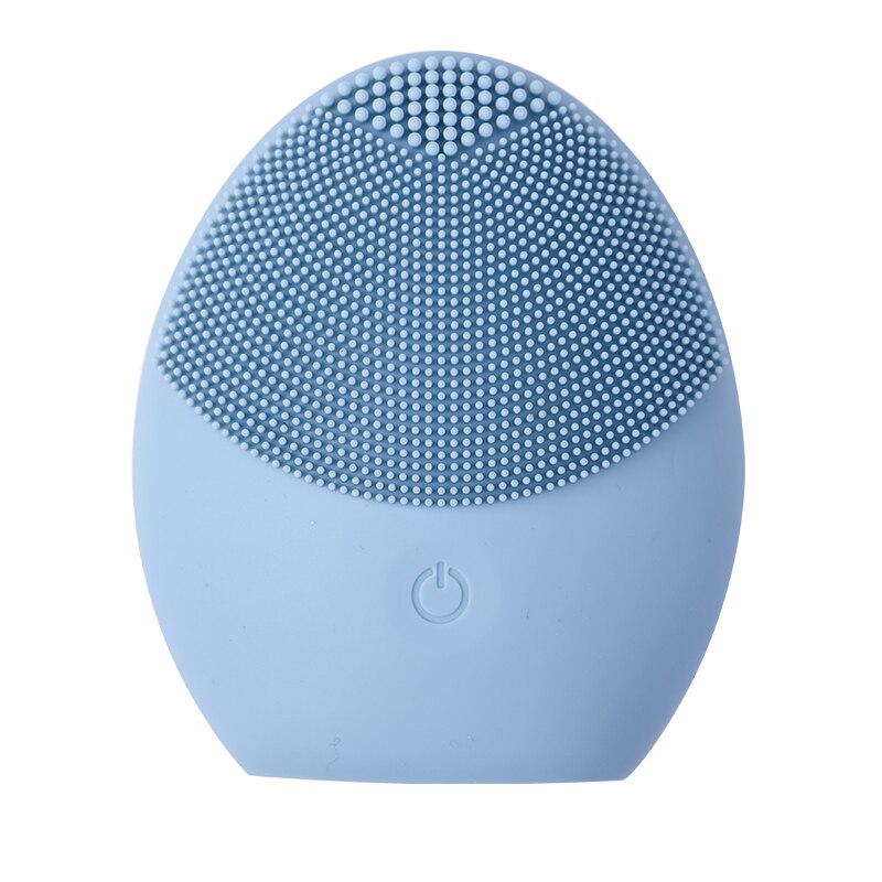 cepillo de limpieza facial eléctrico de silicona, Mini limpiador de vibración Sónica, limpieza profunda de poros, masaje de piel, cepillo de limpieza facial: Dark Blue