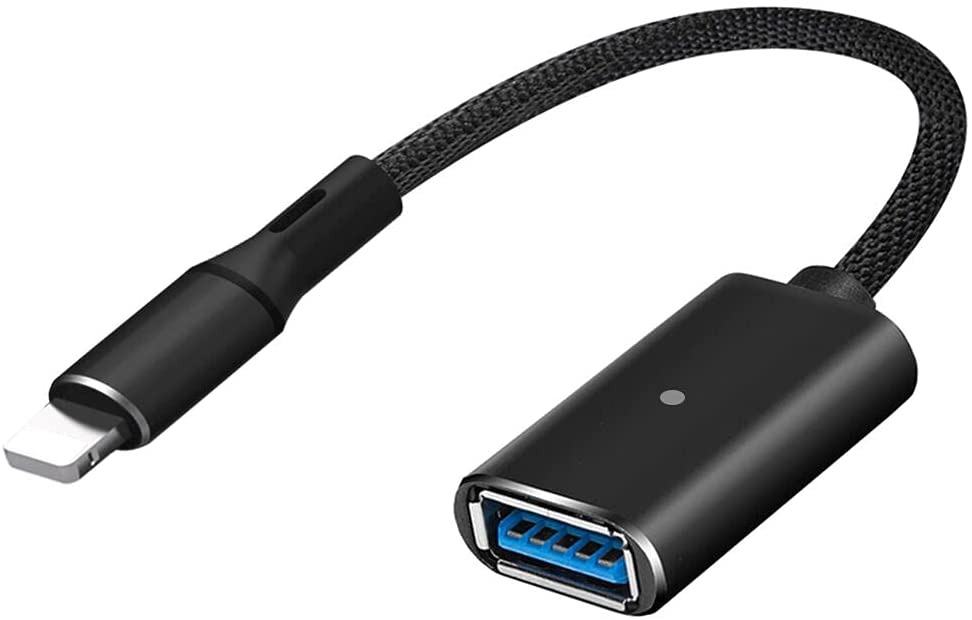 MeloAudio Upgraded OTG Cable Male to Female 500mAh USB Adapter Lightning for iPhone iPad iOS 9 to 14 Compatible MIDI Keyboards: Black