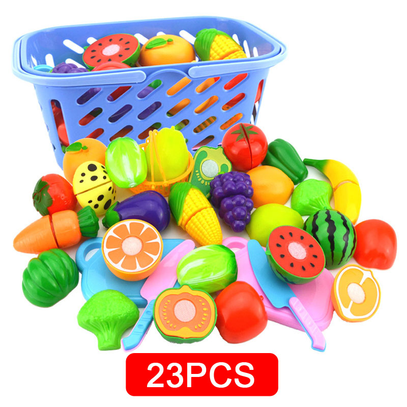 Children Kitchen Pretend Play Toys Cutting Fruit Vegetable Food Miniature Play Do House Education Toy for Girl Kid: A2301