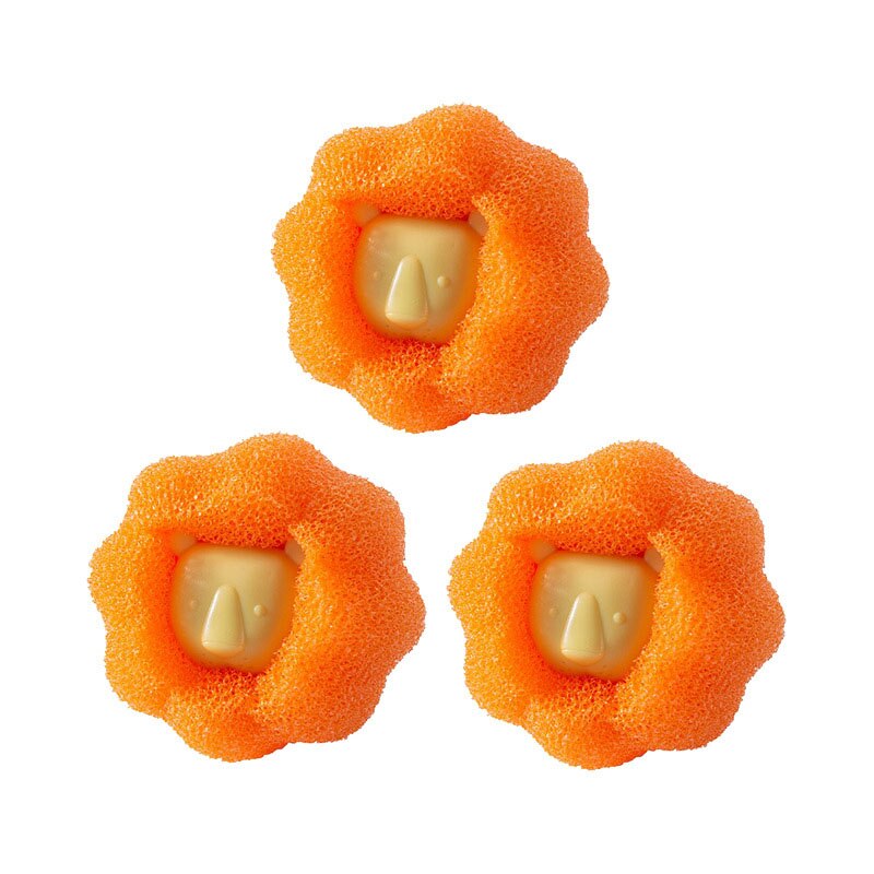 3PCS Anti-Entanglement Laundry Ball Household Washing Machine Cleaning Ball Sponge Liquid Detergent Ball Bathroom Accessories: Yellow-3PCS