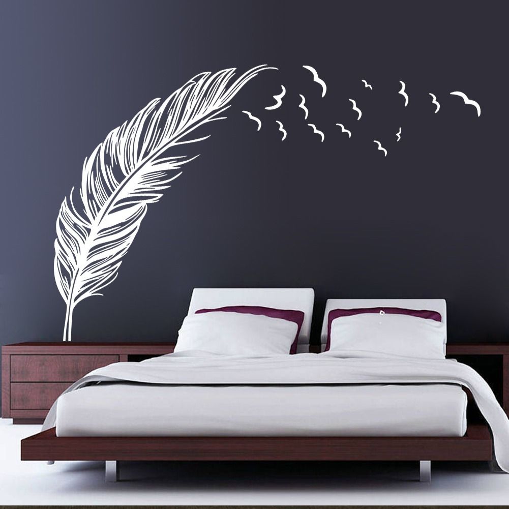 Large Birds Flying Feather Removable Wall Sticker Vinyl Art Decals Living Room Decor