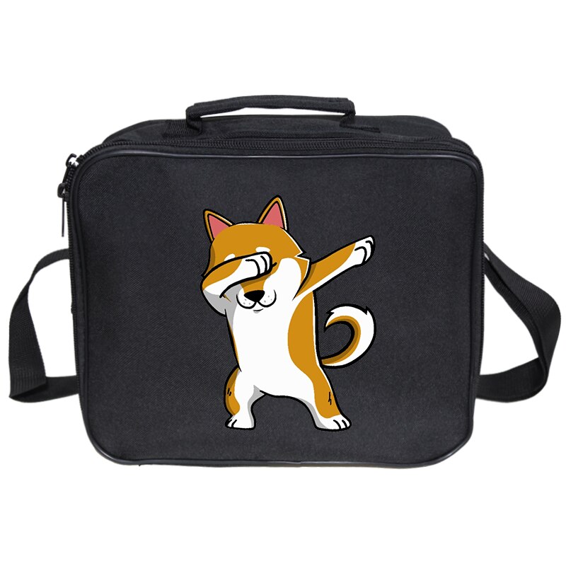 Shiba Inu Lunch Tas Geïsoleerde Koude Canvas Streep Picknick Carry Case Thermische Draagbare Lunch Box Loncheras Escolares Infantiles: 854-3