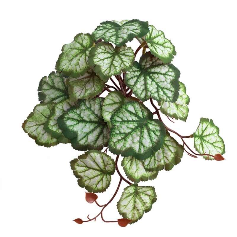 Reptile Plants Tropical Realistic Leaves Terrarium Tank Plant for Bearded Dragons Tortoises Tree Frogs Multiple Options: 5