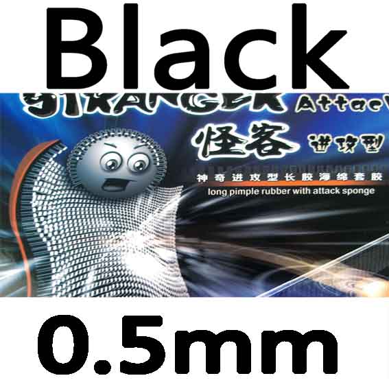 KTL Stranger Attack Long Pips-out Table Tennis PingPong Rubber: Black 0.5mm