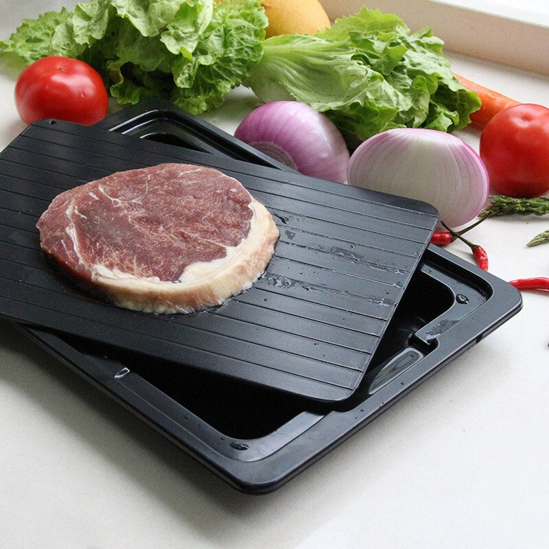 Di alluminio di Carne Congelata di Sbrinamento Cibo Scongelamento Bordo Piatto Veloce Sbrinamento Vassoio con Pennello in silicone Cucina di Casa di Conservazione di Strumenti