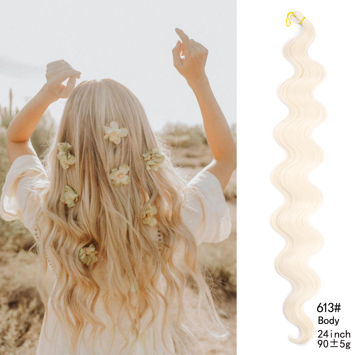 Body Wave Crochet Hair 22Inch Weaving Soft Natural Synthetic Braid Hair Extensions Deep Ocean Wave Twist Crochet Braids Hair: P12/613