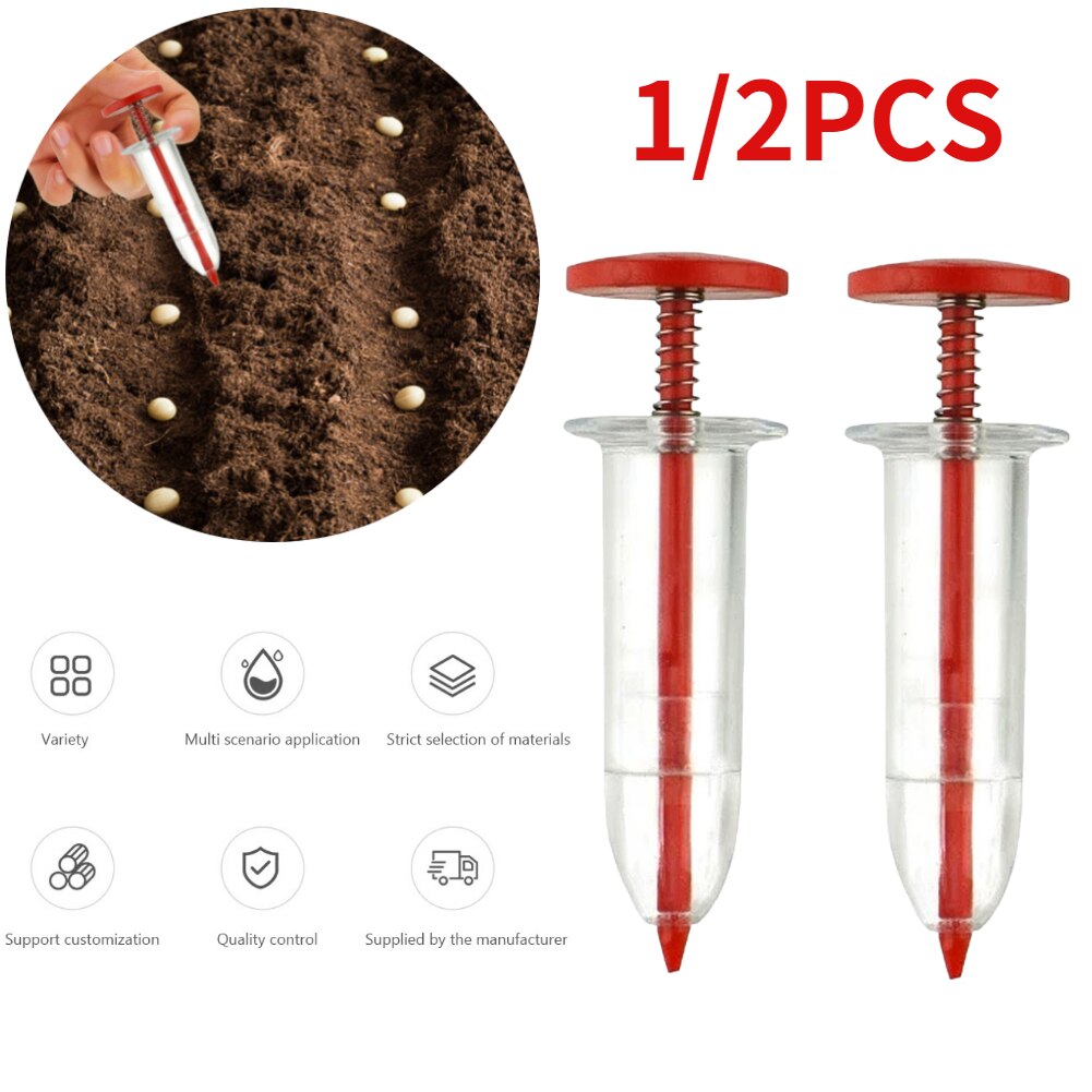 Mini distributeur de graines de semis, 2 pièces, seringue, semoir de graines de jardin, outils de semis manuels, Pot de fleurs, lit de fleurs, jardinage