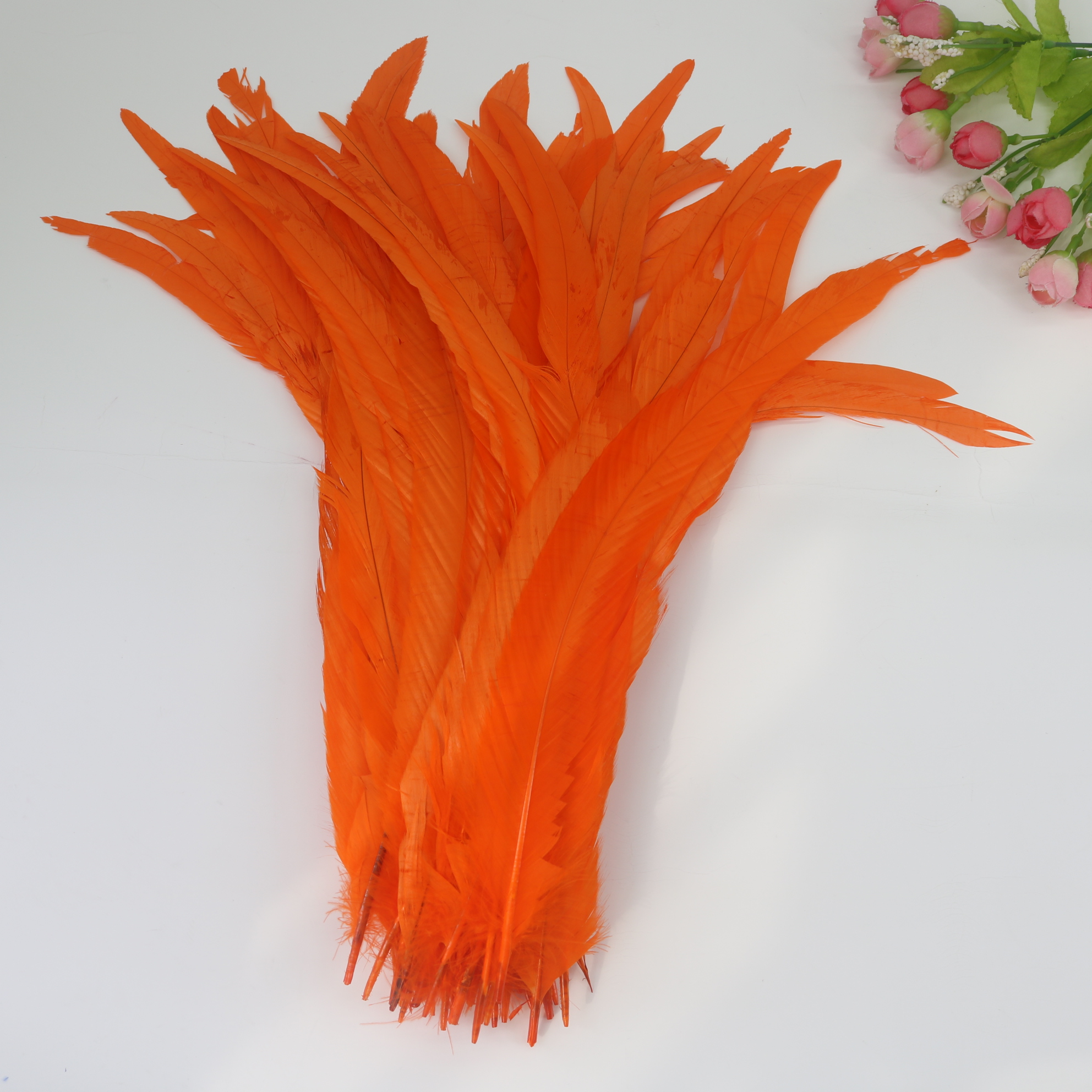 50 teile/los Hahnenfedern Karneval Federn für Dekoration 25-40 cm und Zubehör für sterben Tisch NäHenne Hühnerfedern Kleid: S / Orange