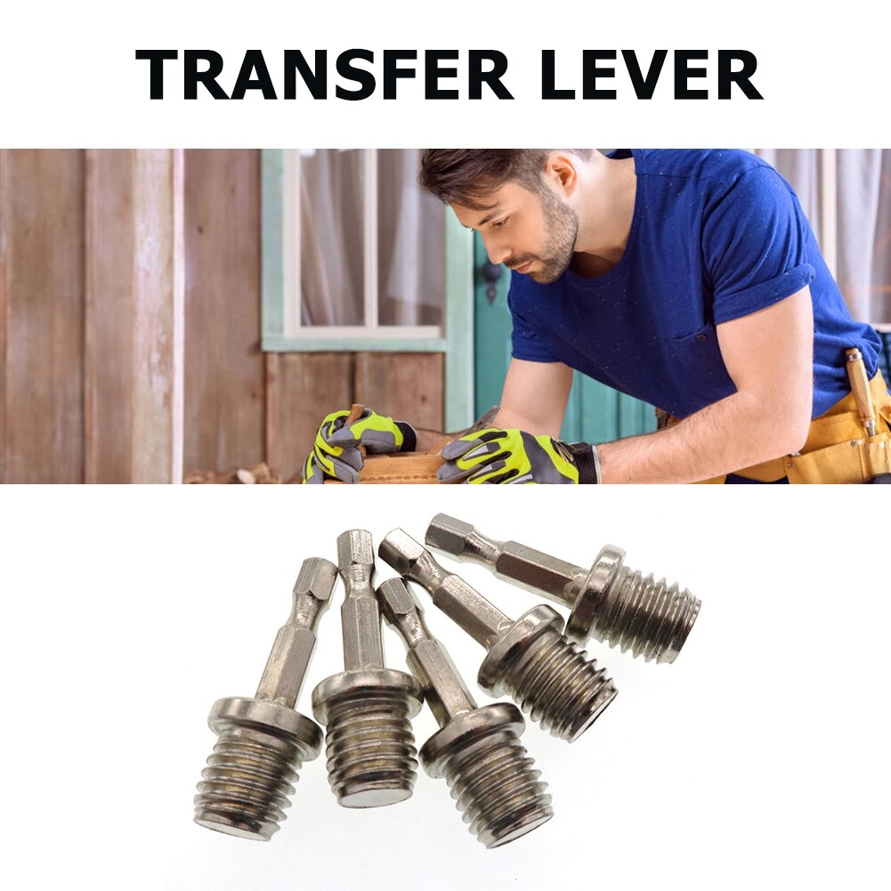 M10/M14 Hexagon Rod Adapter Thread Connecting Rod Adapter Replacement Disc Polishing Grinder Connect Converter Drill Chuck Tools