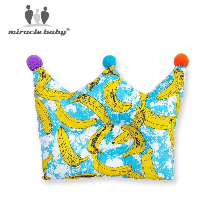 Crown Point Shape Bedding Baby Pillow Cotton Sleeping Pillow Prevent Flat Head Baby Forming Pillow For Newborn Boy Girl: Banana 2