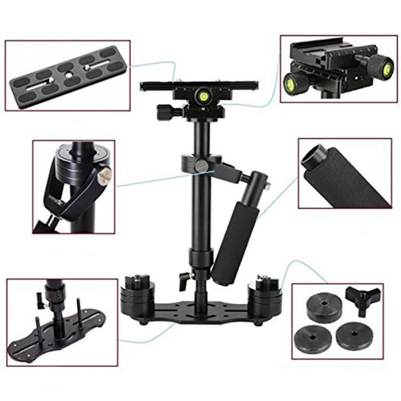 Estabilizador de vídeo portátil de aleación de aluminio S40 40cm para Steadycam Steadicam estabilizador para cámara Canon Nikon Sony DSLR