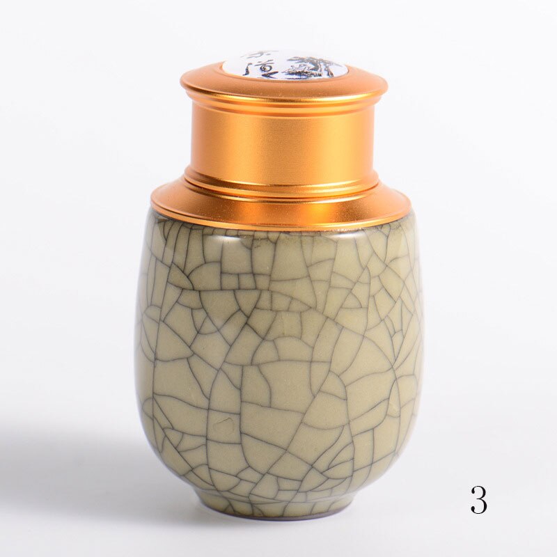 Celadon-latas selladas pequeñas para café, envases de metal para cereales, frutas secas, mini tanque de almacenamiento portátil para el hogar: 3