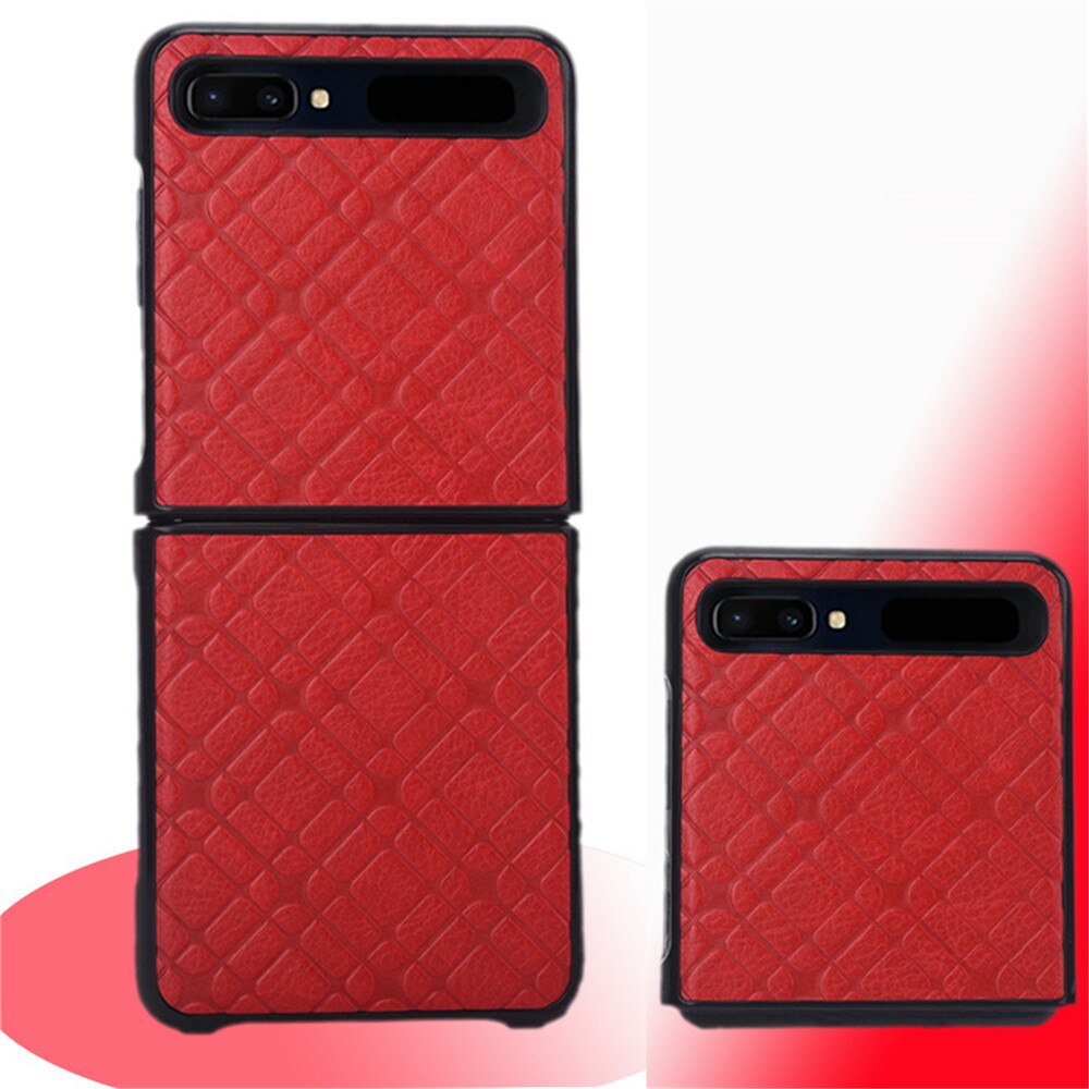Soft Leather Phone Case For Samsung Galaxy Z Flip Mobile Phone Acessories f7000 Foldable Screen Holster Shell Protective Cover: Red