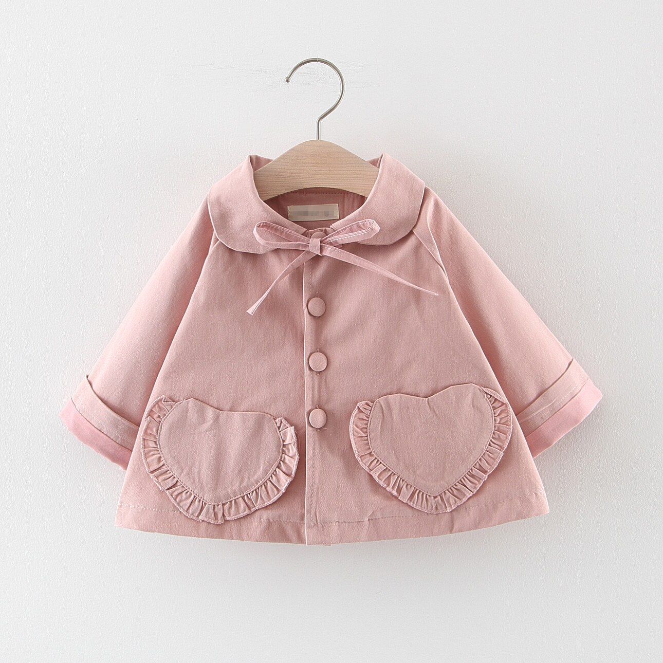 Roze Uitloper Baby Meisjes Fall Jas Met Kant & Bow Zoete 0-4Years Peuter Nest Meisje Winter Katoenen Zachte Jas leuke: 8412-pink / 4T