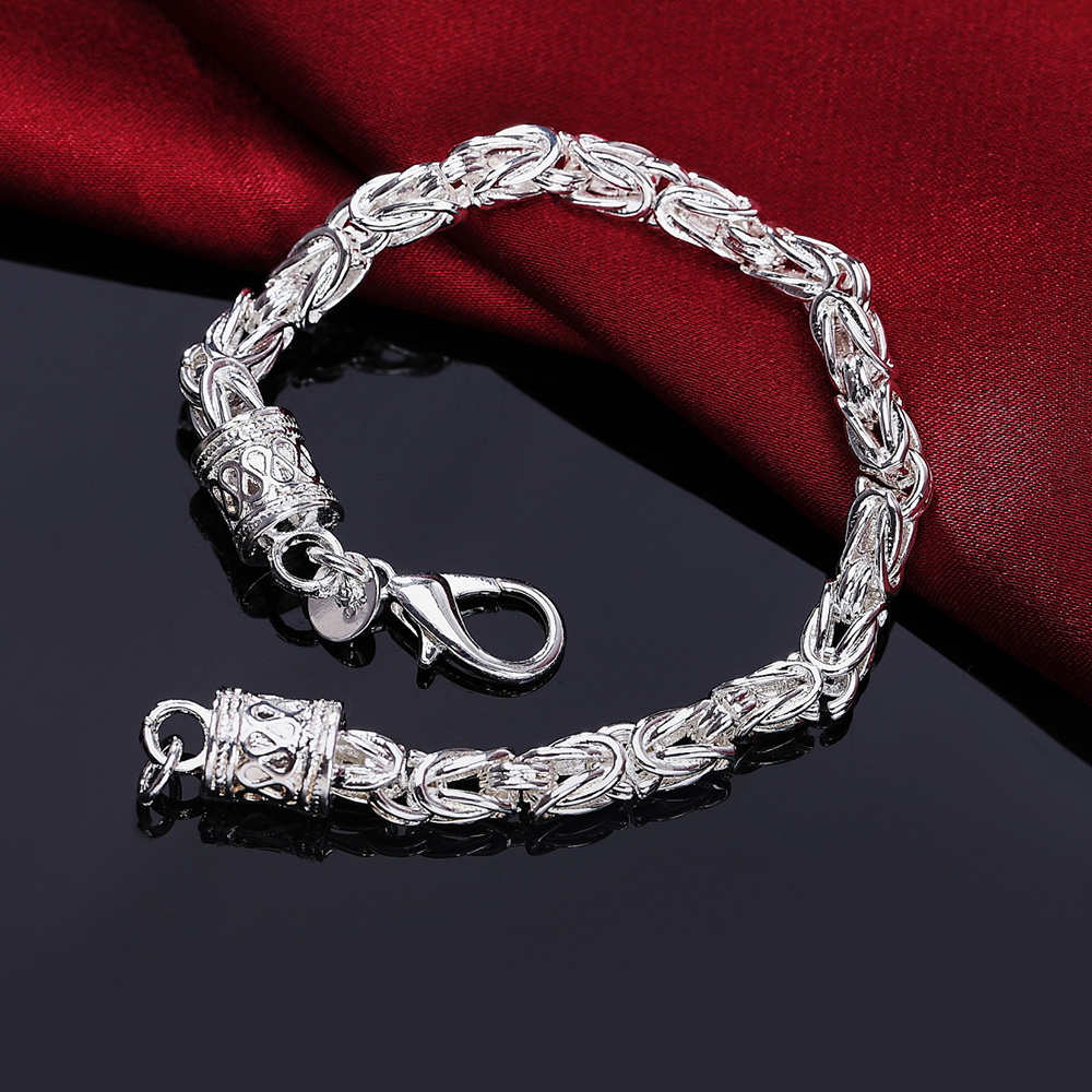 Bracelets porte-bonheur en argent Sterling 925, manchette classique, robinet à la , breloque tendance pour femmes et hommes, bijoux ,