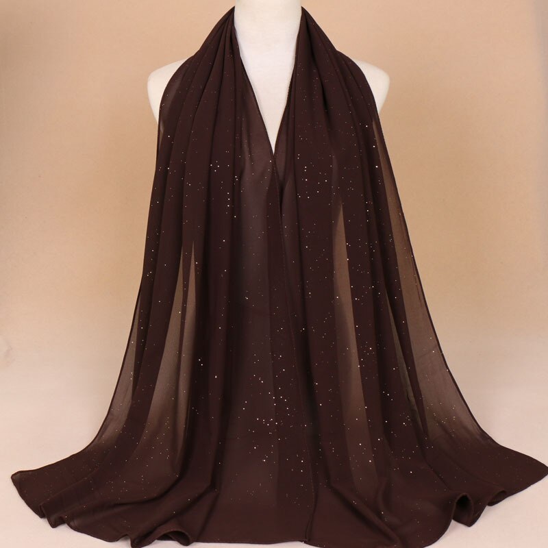 women gold chiffon hijab scarf solid color muslim head shawls and wraps pashmina bandana female foulard ladies hijab stores: 11