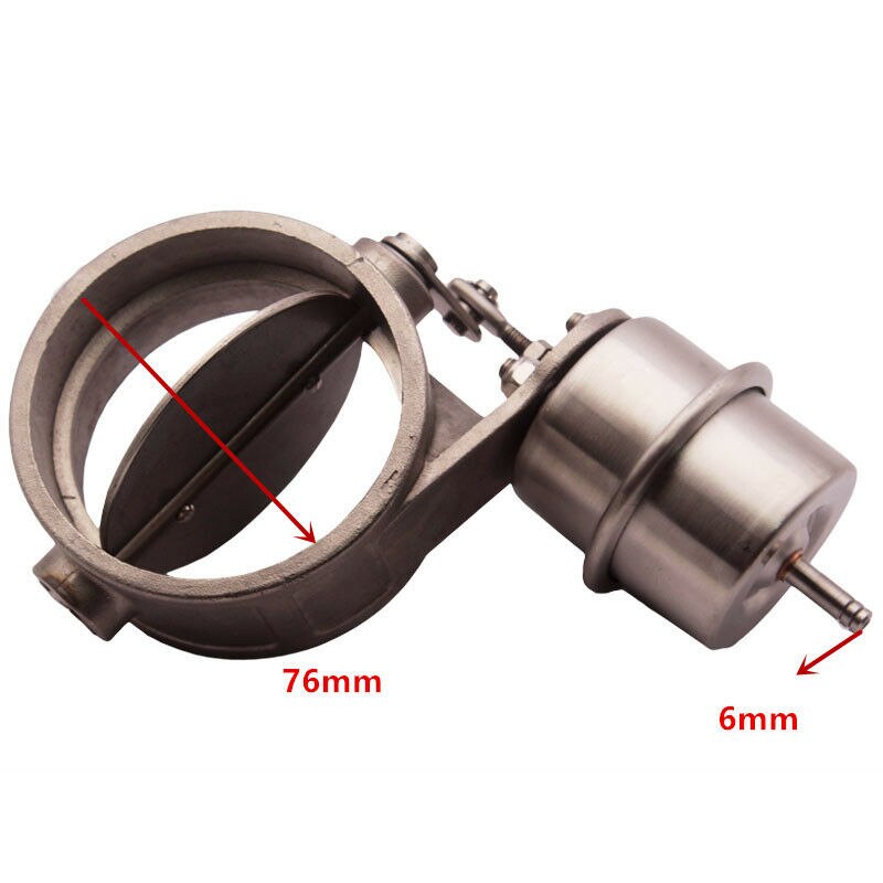 Stainless Steel Vacuum Activated Exhaust Cutout 3'' 76MM Open Style Pressure