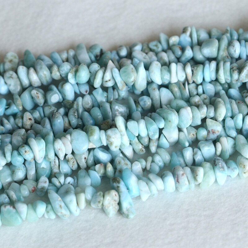 Natural Genuine Blue Larimar Nugget Chip Loose Beads Free Form 3-8mm Fit Jewelry Necklace Bracelets 15" 04143