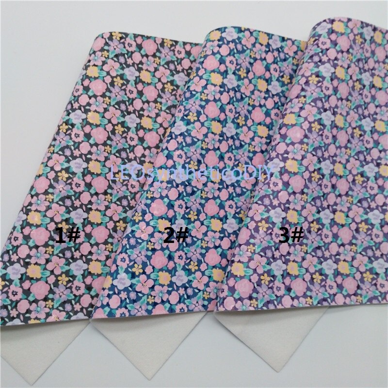 1PC 21X29CM Bloemen Faux Leer Stof, Synthetisch Leer Stof Lakens, PU Leer Voor Maken Bows LEOsyntheticoDIY T248