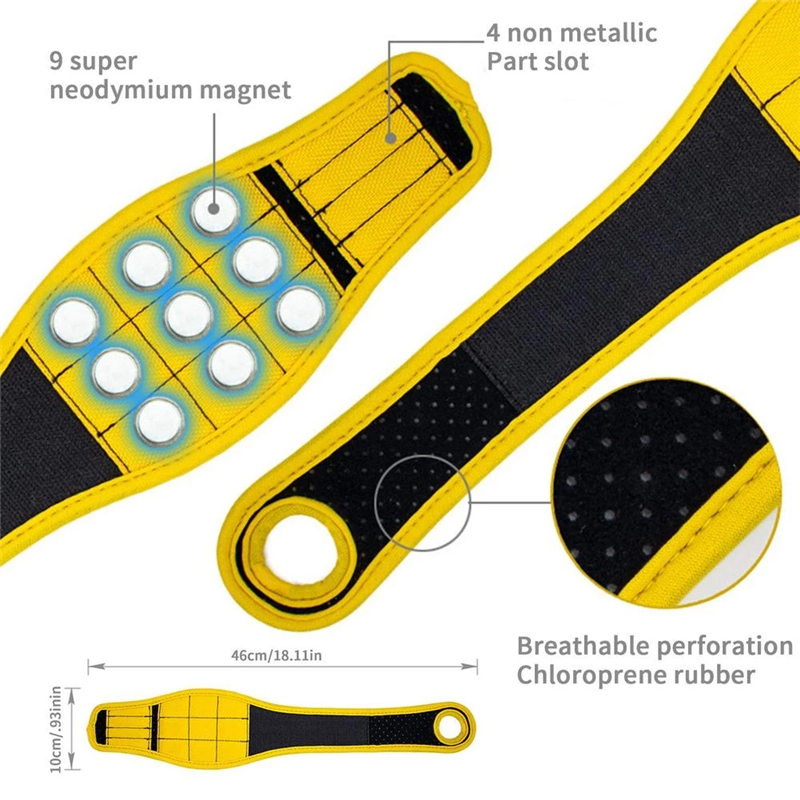 Bracelet magnétique pour électricien, sac à outils Portable, bande de poignet pour électricien, ceinture de rangement d'outils, vis perceuse à ongles, mèche, aspiration, maintien de réparation