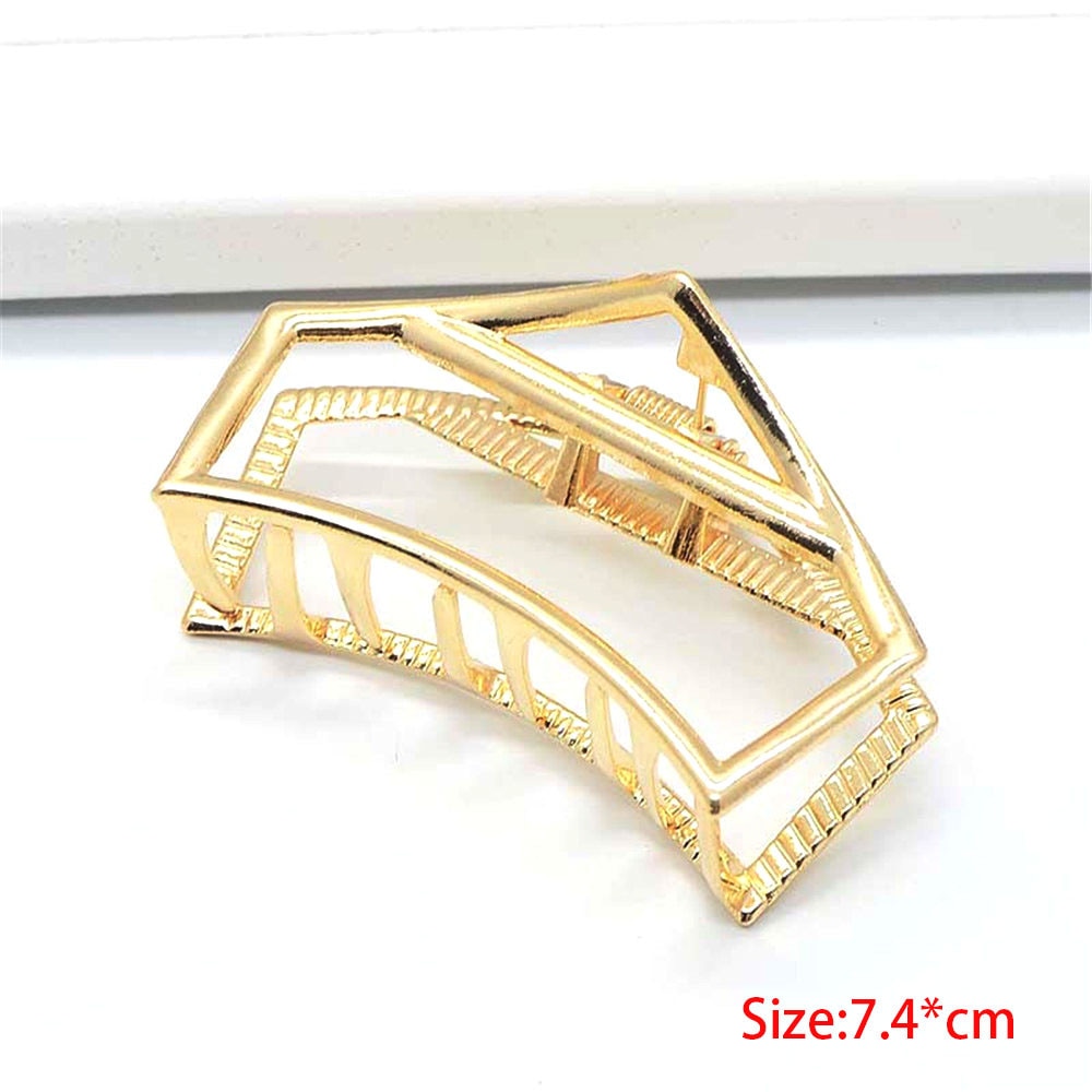 11Styles géométrique cheveux griffe pour femmes filles pinces cheveux crabe métal or pince à cheveux griffe accessoires épingles à cheveux ornement: 4