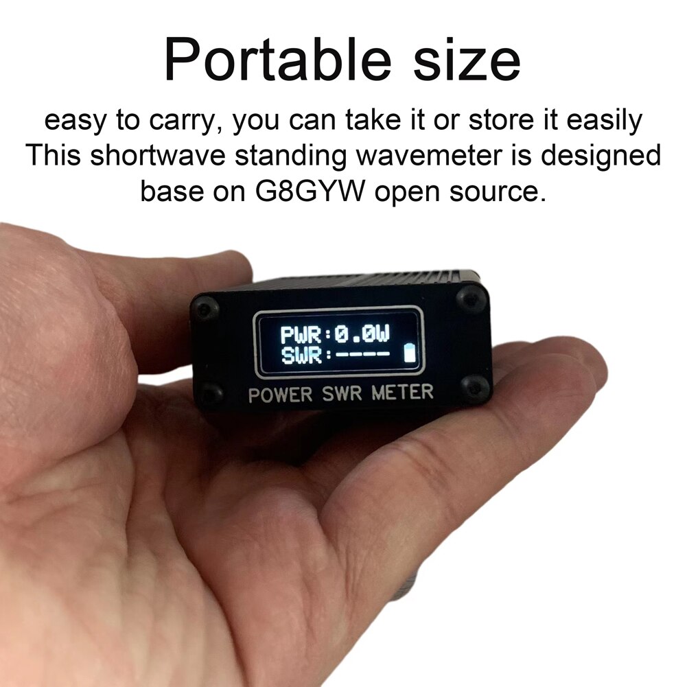 1.6MHz-30MHz 0.1W-11W QRP SWR Shortwave Standing Waves Meter Portable SWR Shortwave Power Meter USB Firmware Upgrade with Screen